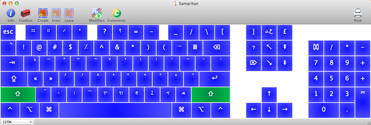 Samaritan keyboard layout for OS X